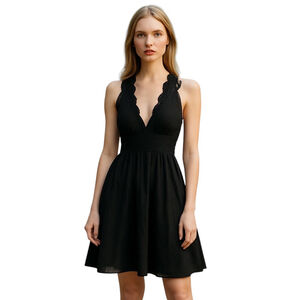 Catherine Malandrino Dress 0 Black Eyelet Prom Formal Cocktail Evening Party